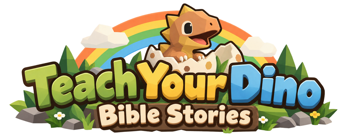 The Teach Your Dino Bible Stories logo